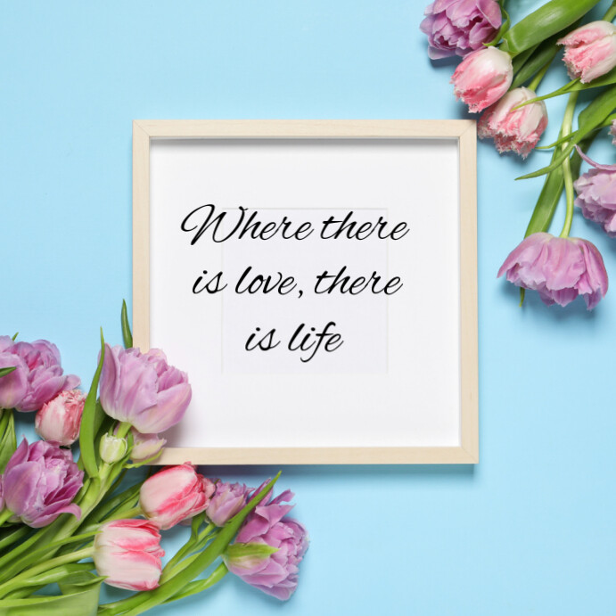 Blue Floral Wall Art Instagram Post Instagram-opslag template