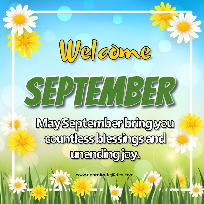 Copy of Blue Floral Welcome September Logo | PosterMyWall