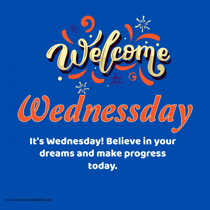 Plantilla de Blue Floral Welcome Wednesday Logo | PosterMyWall