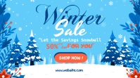 Blue Floral Winter Sale Digital Display (16:9) template