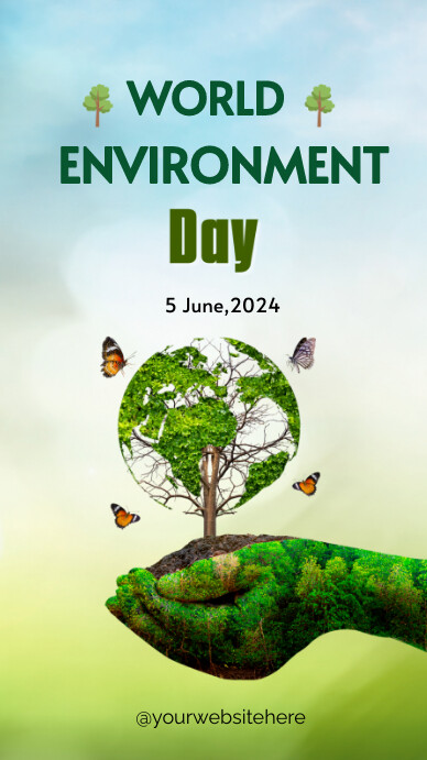 Blue Floral World Environment Day Digital Di Template | PosterMyWall