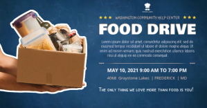 Blue Food Drive Campaign Facebook Post Templa template