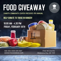 Blue Food Giveaway Drive Instagram Post Templ template