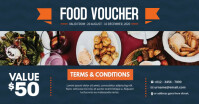 Blue Food Voucher Facebook Shared Image template