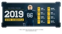 Blue Football Schedule Digital Display Video template