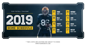 White Football Home Schedule Digitalt display Template