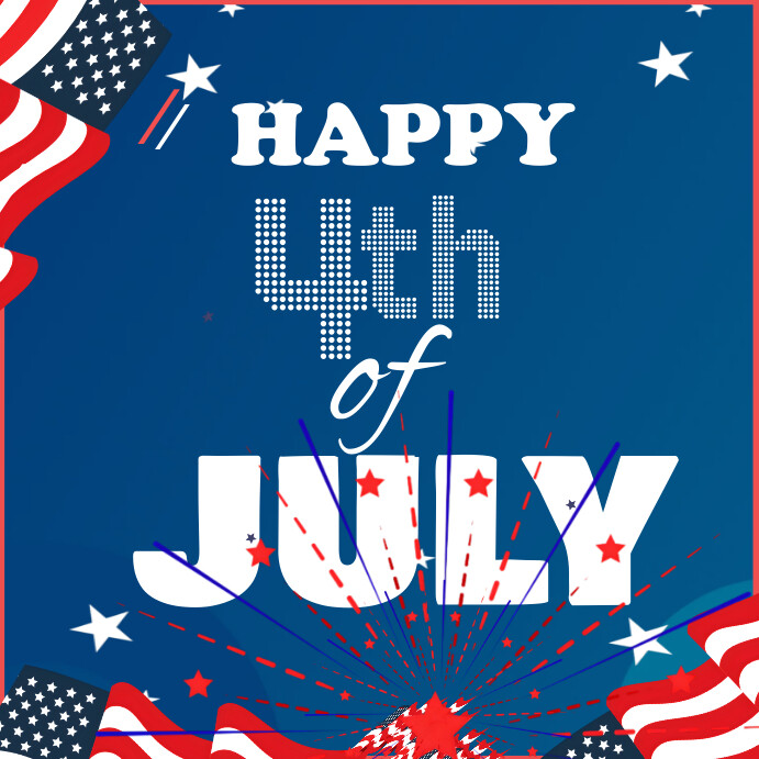 Blue Fourth Of July  Instagram Post template