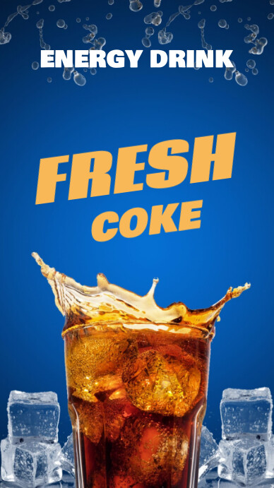 Blue  Fresh Coke  Instagram Story template