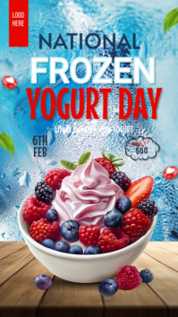 Blue Frozen Yogurt Day Instagram Story template