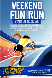 Blue Fun Run Event Poster Video template