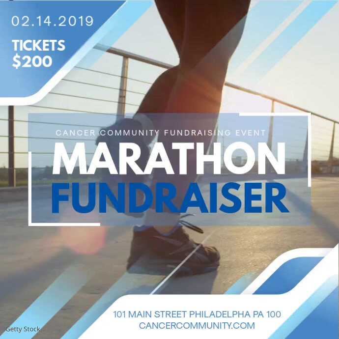 Marathon Fundraiser Example Blue Fundraiser Marathon Event Banner Template | PosterMyWall
