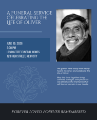 Niebieski Funeral Service Instagram Portrait Template - Page 2