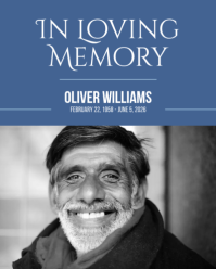 Niebieski Funeral Service Instagram Portrait Template - Page 1