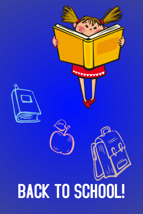 blue funnt back to school colorful poster flyer template | PosterMyWall