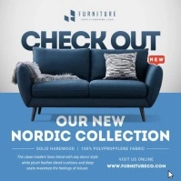 Blue Furniture Ad Instagram Image template