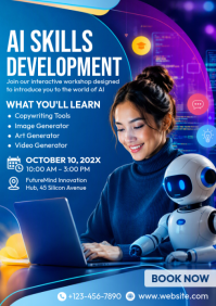 Blue AI Skills Workshop A4 Template