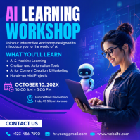 Blue AI Workshop Instagram-bericht Template