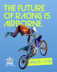 蓝色 Airborne Racing Event Instagram Portrait Template - Page 1