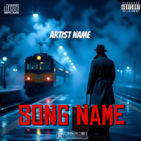 Blue Futuristic Album Cover Album Cover template