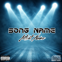 Blue Futuristic Album Cover Album Cover template