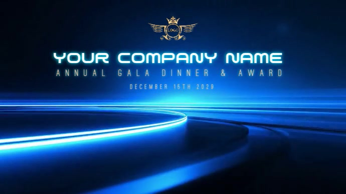 Blue Futuristic Annual Gala Dinner And Awards Event Digital Display ...