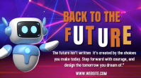 Blue Futuristic Back To The Future Day Digital Display (16:9) template