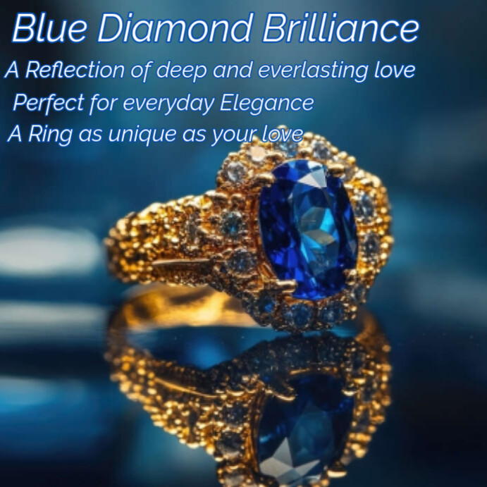 Blue Futuristic Blue Diamond Brilliance  Instagram Post template