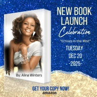 Blue Futuristic Book Launch Instagram Post template