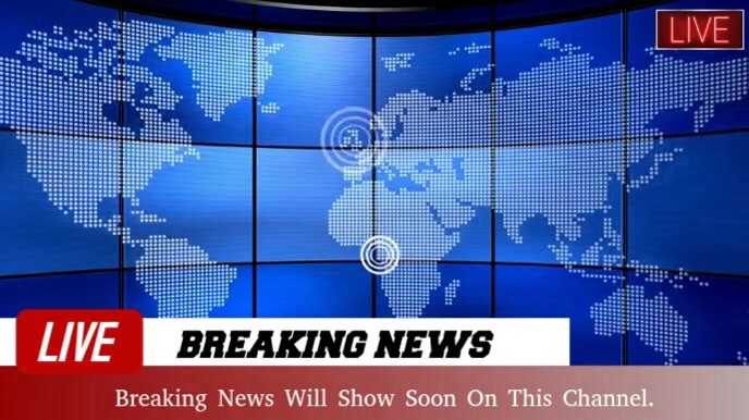 Blue Futuristic Breaking News Intro Animation Video Digital Display (16:9) template