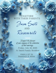 Blue Futuristic Bridesmaid Invitation Flyer (us Letter) template