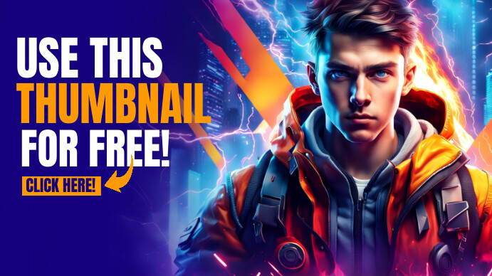 Blue Futuristic Cinematic Lighting Youtube Thumbnail template