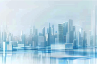 Blue Futuristic Cityscape Poster template