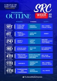 Blue Futuristic College Programme Schedule A3  A3 template