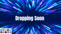 Blå Coming Soon Announcement งานแสดงผลงานแบบดิจิทัล Template
