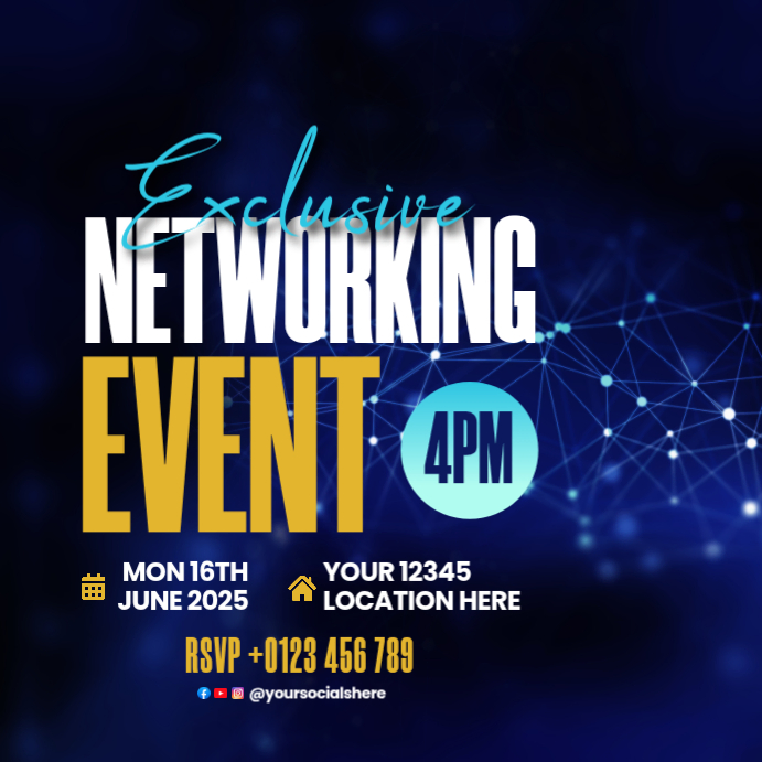 Copy of Blue Futuristic Exclusive Professional Networking Event Flyer ...