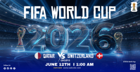 Blue Futuristic FIFA World Cup Match Facebook Event Cover template