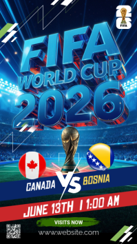Blue Futuristic FIFA World Cup Match Promotion Instagram Story template