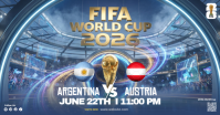 Blue Futuristic FIFA World Cup Match Promotion Facebook Shared Image delt Facebook-billede template