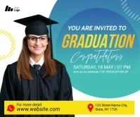 Blue Futuristic Graduate Wish Large Rectangle template