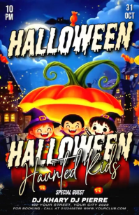 Blue Futuristic Halloween Kids Tabloid template