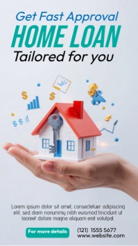 Blue Futuristic Home Loan Ad Template Digital Display (9:16)