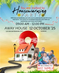 Blue Futuristic House Warming Invitation Instagram Portrait template