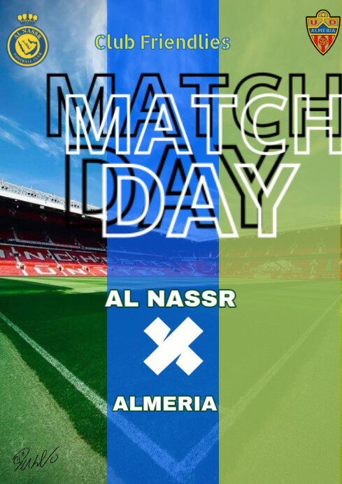Blue Futuristic Match Day A4 template