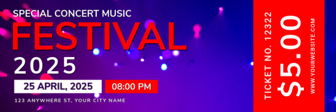 Blue Futuristic Music Concert Festival Twitter Banner template