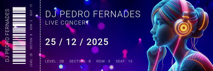 Blue Futuristic Music Concert Twitter Banner template
