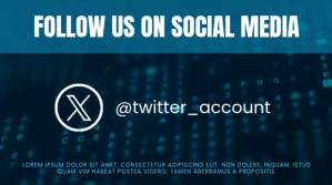 Blue Futuristic Neon Social Media Icons Profi Publicación de Twitter template