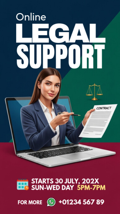 Blue Futuristic Online Legal Services Instagram Story template