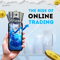 Blue Futuristic Online Trading Instagram Post template