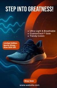 Blue Futuristic Play & Win – Gamified Qr Code Promo Template Tabloid