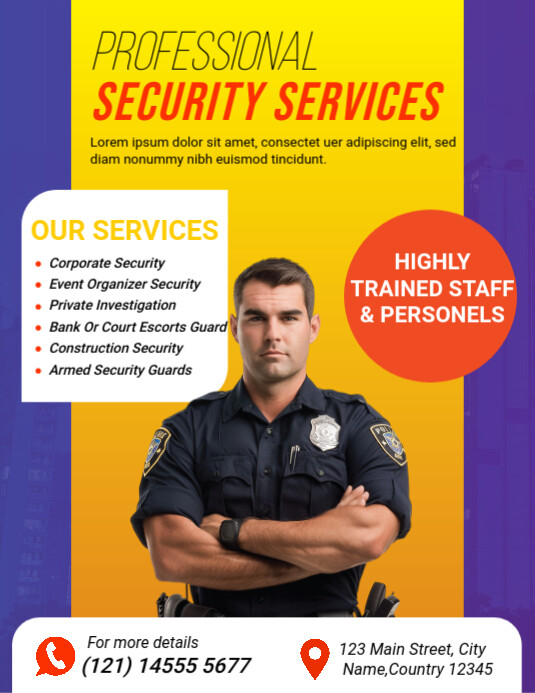 Copy of Blue Futuristic Professional Security Service | PosterMyWall